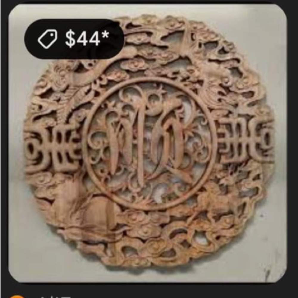 Solid Wood Carving Ornaments, Traditional Chinese Handicraft
